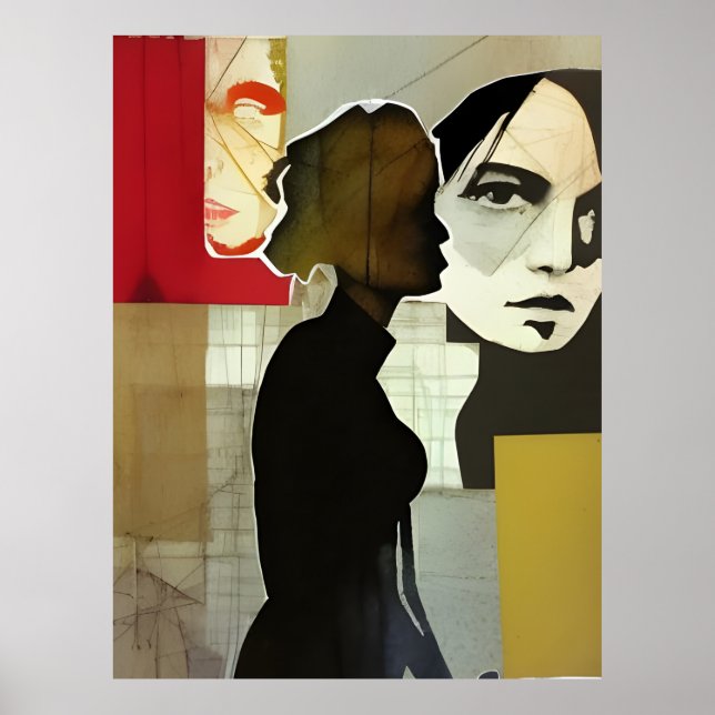 Figurative Collage Mixed Media Poster (Front)