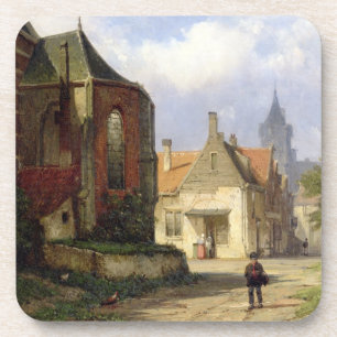 Figure before a Redbrick Church in a Dutch Town (o Coaster
