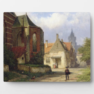 Figure before a Redbrick Church in a Dutch Town (o Plaque