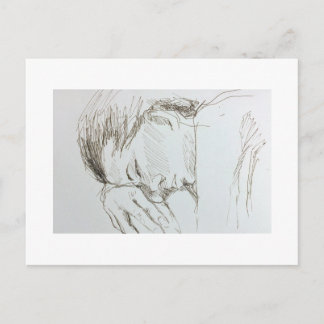 Figure Drawing Sketch Postcard