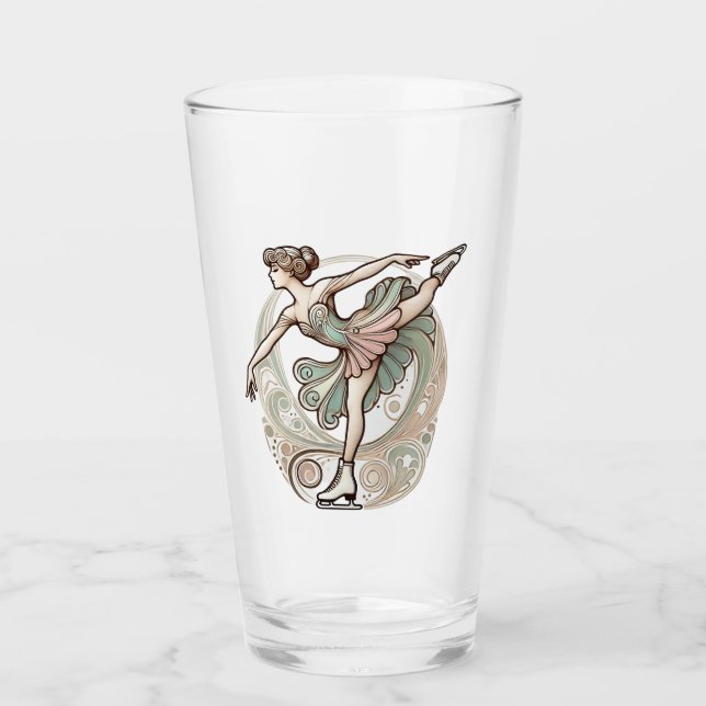 Figure Ice Skating Cup Glass (Front)