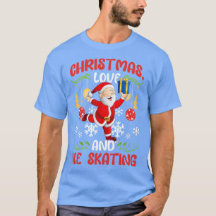Figure Ice Skating Santa Clause Christmas Love 1 T-Shirt