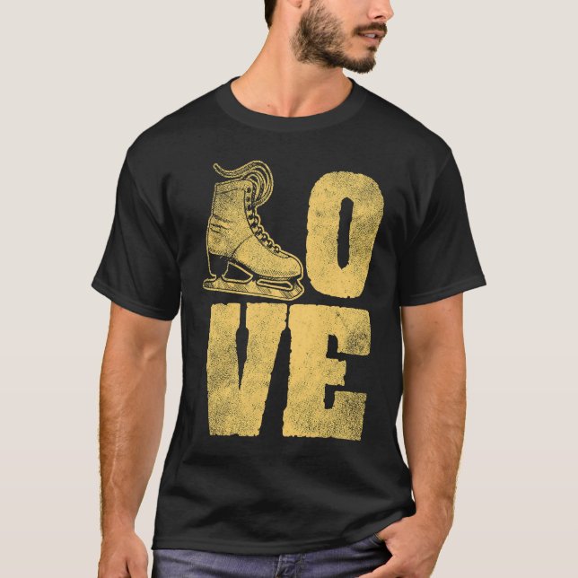 Figure Ice Skating Skates Winter Sport Love T-Shirt (Front)