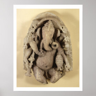 Figure of Ganapati, Chandella Dynasty (sandstone) Poster