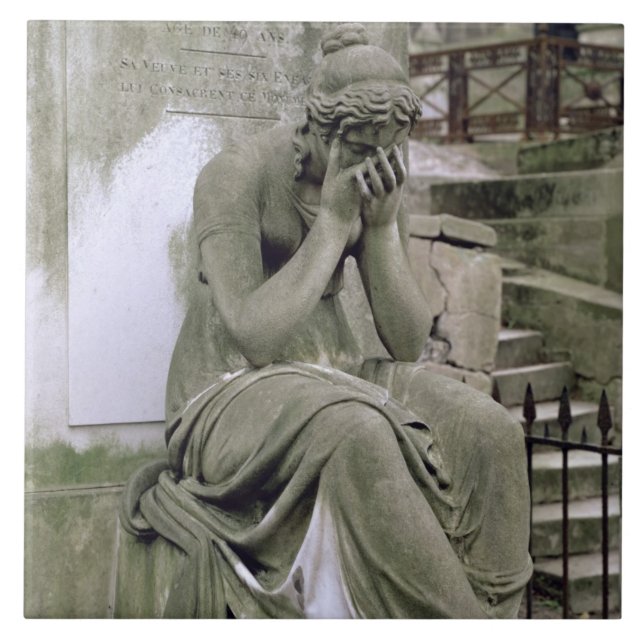 Figure of Grief, from the tomb of Pierre Gareau (d Tile (Front)