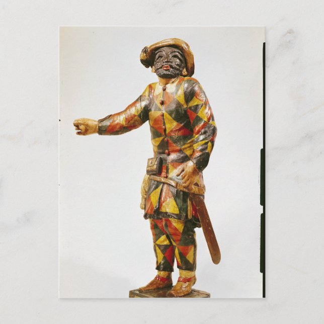 Figure of Harlequin from the Seraphin Theatre Postcard (Front)