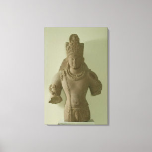 Figure of Lord Vishnu, Mathura (red sandstone) Canvas Print
