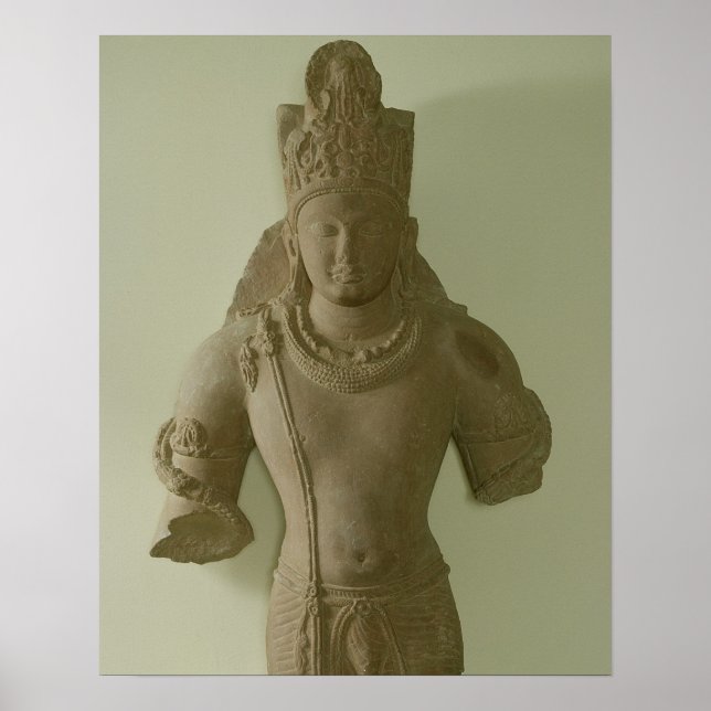 Figure of Lord Vishnu, Mathura (red sandstone) Poster (Front)