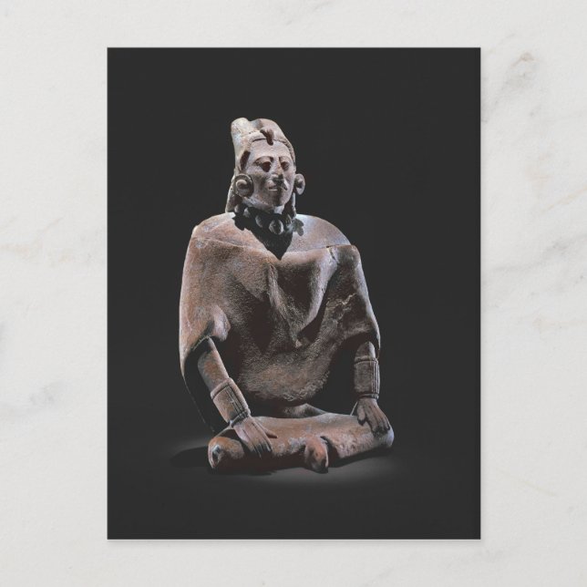 Figure of mayan seated king, from Isle ofJaina Postcard (Front)
