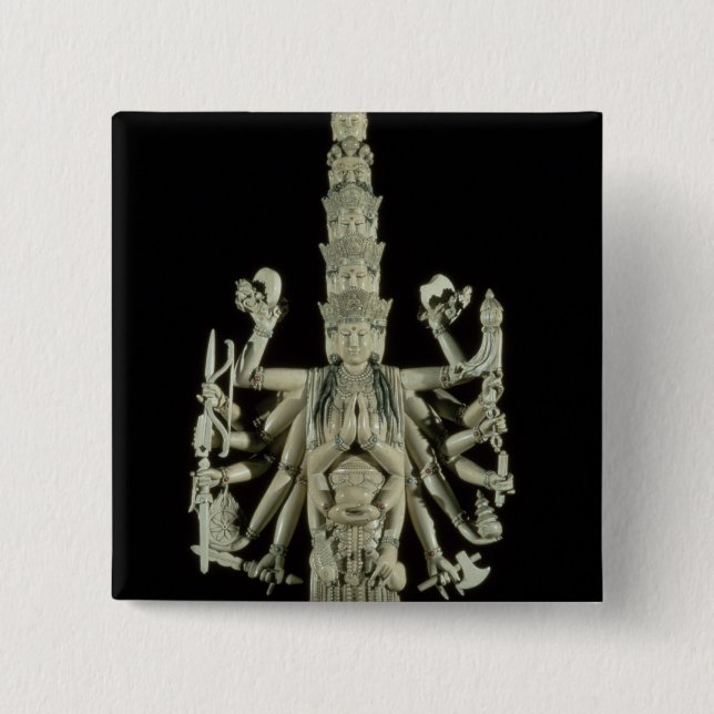Figure of the Hindu Goddess Kali 15 Cm Square Badge (Front)