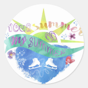 Figure Skate Design Classic Round Sticker