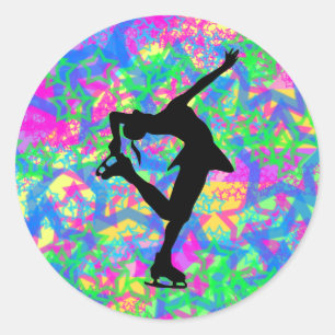 Figure Skater - Colourful Stars Sticker