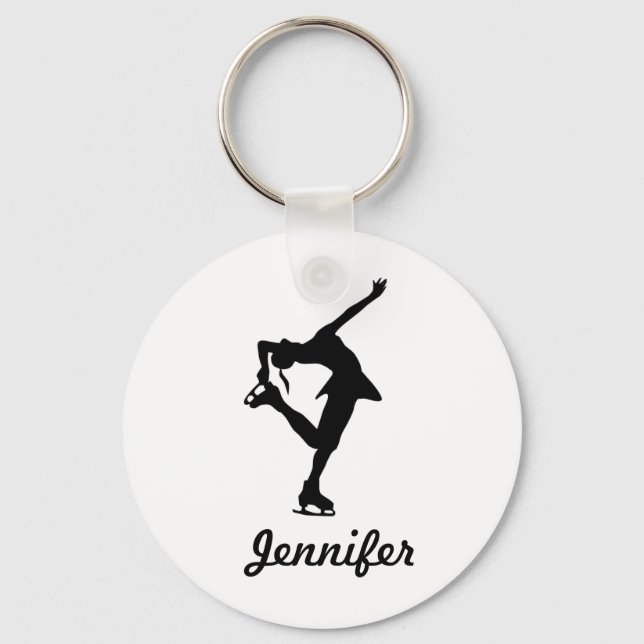 Figure Skater Girl & Name Key Chain (Front)