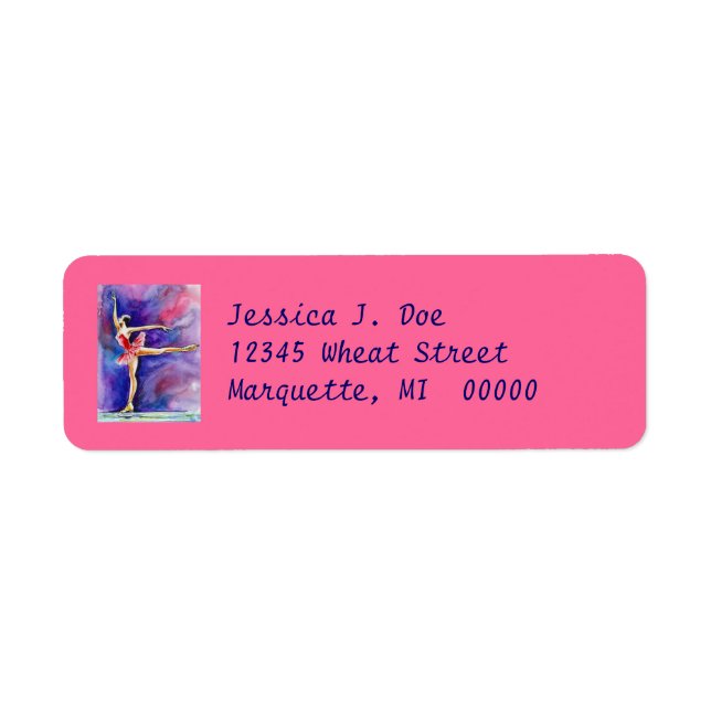 Figure Skater Grace athlete Return Address Labels (Front)