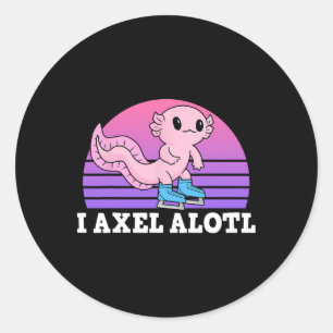Figure Skater I Axel Alotl Ice Skating Axolotl Classic Round Sticker