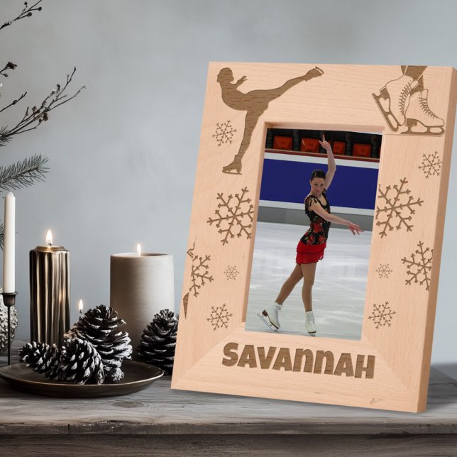 Figure Skater Ice Skating Custom Name Etched Frames (Creator Uploaded)