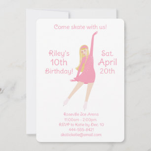 Figure Skater Invitation (Pink)