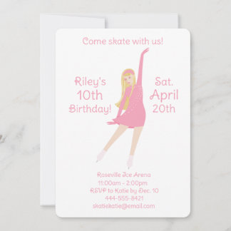 Figure Skater Invitation (Pink)