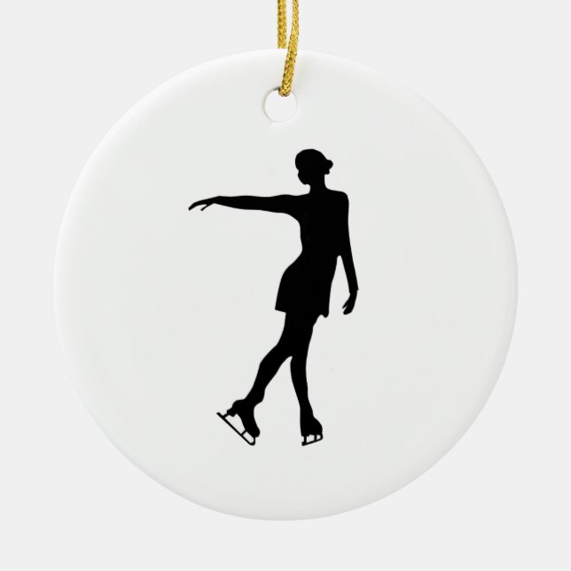 Figure Skater Ornament B&W (Front)