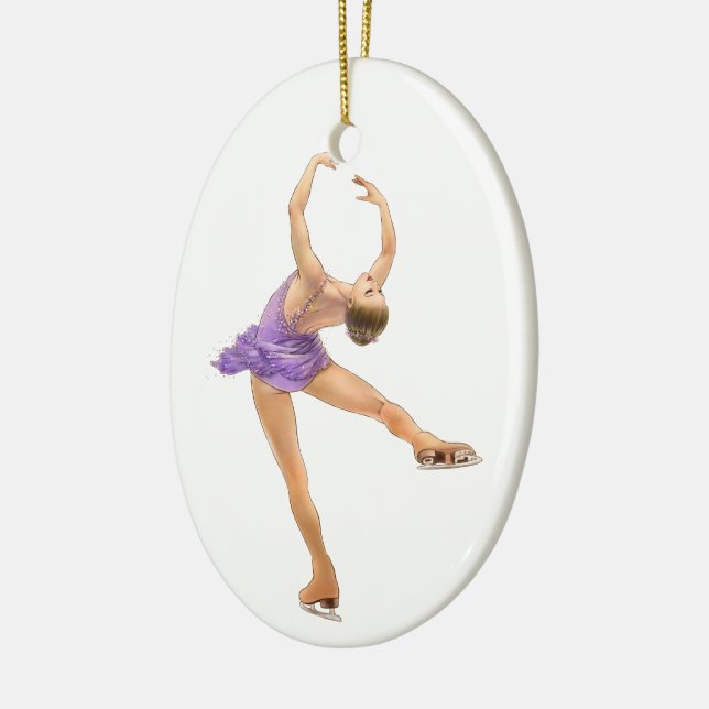 Figure Skater Oval Ornament (Left)