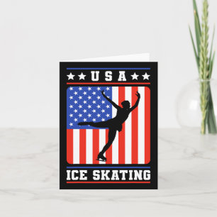 Figure Skater Usa Ice Skating Card