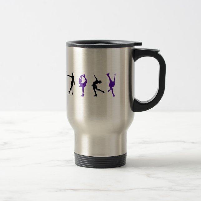 Figure Skaters - Purple & Black Travel Mug (Right)