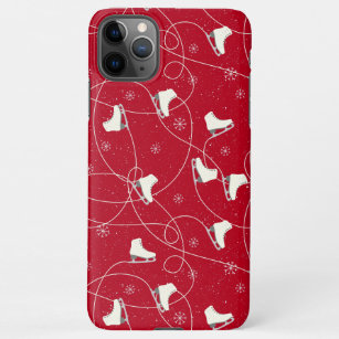 Figure Skates skating on bright red iPhone 11Pro Max Case