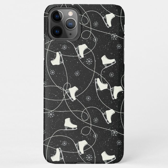 Figure Skates skating on dark grey iPhone Case (Back)