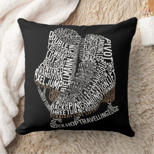 Figure Skates Word Art Ice Skating Cushion