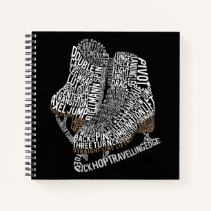 Figure Skates Word Art Ice Skating Notebook
