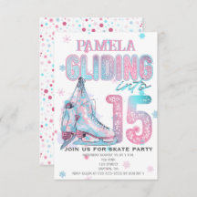 Figure Skating 15th Birthday Party invitation