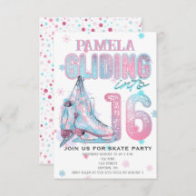 Figure Skating 16th Birthday Party invitation