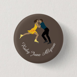 Figure Skating 3 Cm Round Badge