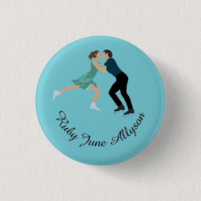 Figure Skating 3 Cm Round Badge (Front)