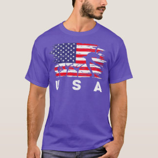 Figure Skating America Flag T-Shirt