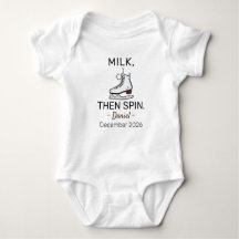 Figure Skating Baby Announcement Milk Then Spin