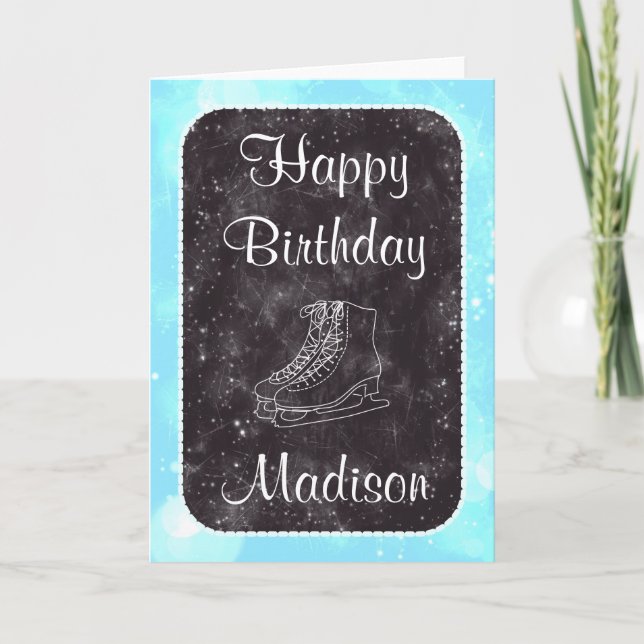 Figure Skating Birthday Card (Front)