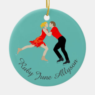 Figure Skating Ceramic Tree Decoration