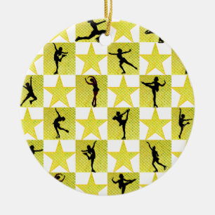 FIGURE SKATING CHRISTMAS QUEEN CERAMIC TREE DECORATION