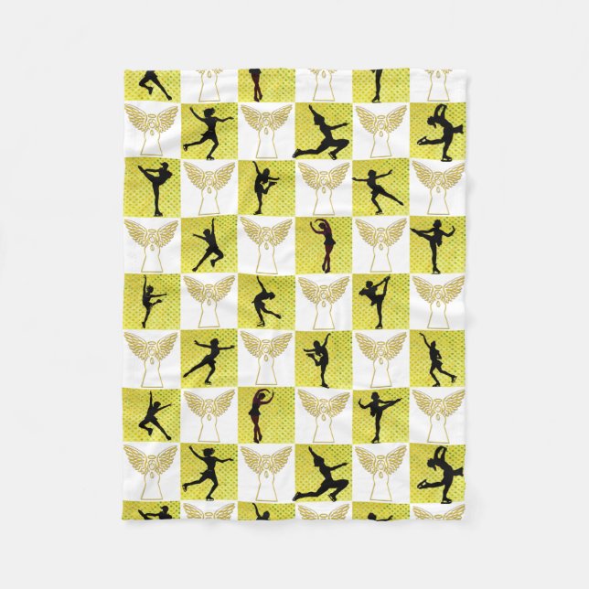 FIGURE SKATING CHRISTMAS QUEEN FLEECE BLANKET (Front)