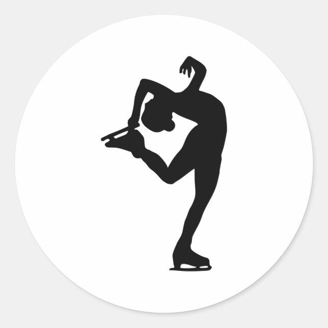 Figure Skating Classic Round Sticker (Front)