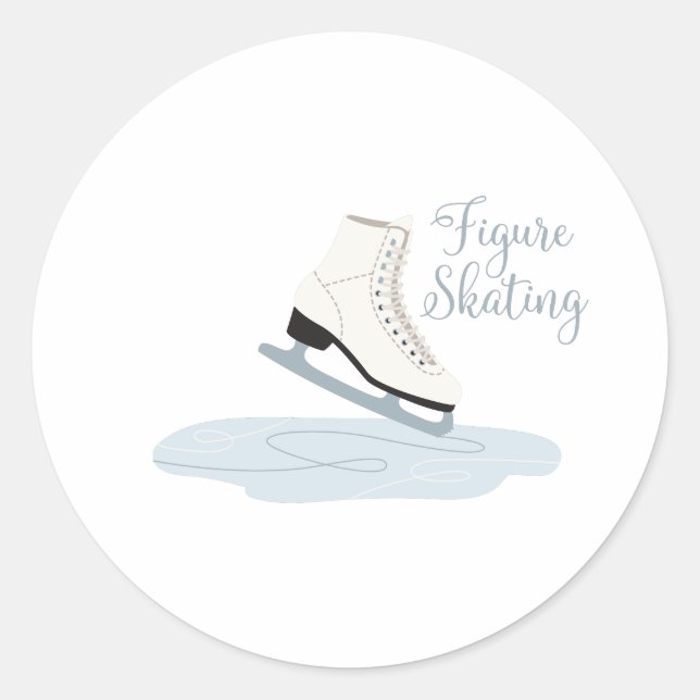 Figure Skating Classic Round Sticker (Front)