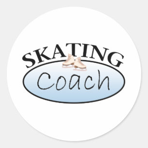 Figure Skating Coach Classic Round Sticker