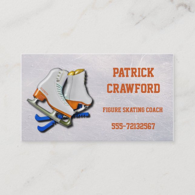 Figure Skating Coach Or Trainer Or Club Owner Business Card (Front)