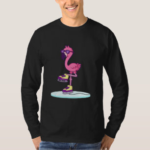 Figure Skating Cute Flamingo Ice Skating Shoe 1 T-Shirt