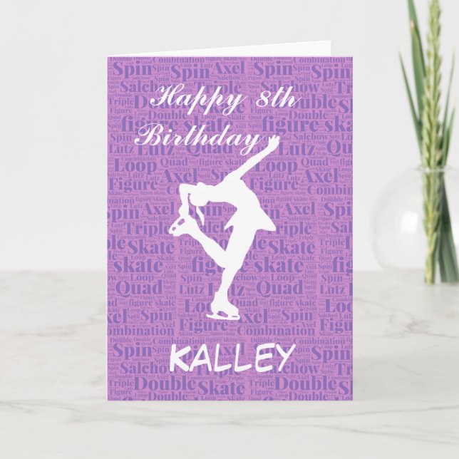 Figure Skating Dresses Birthday Card Personalised (Front)
