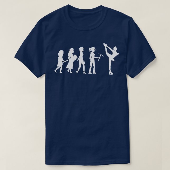 Figure Skating Evolution Hobby Sport Ice Skater T-Shirt (Design Front)