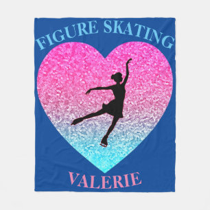 Figure Skating Fleece Blanket w/ Personalised Name