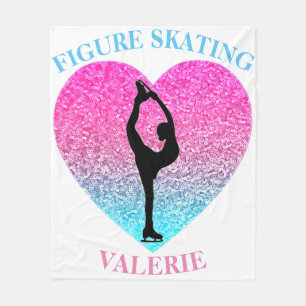 Figure Skating Fleece Blanket w/ Personalised Name