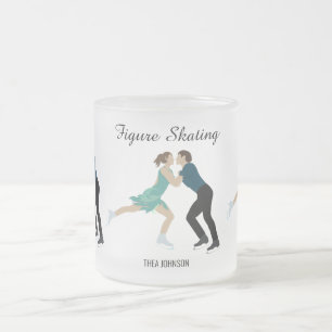 Figure Skating Frosted Glass Coffee Mug